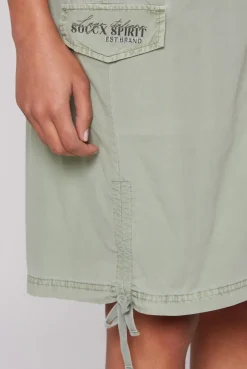Rock im Cargo-Stil mit Raffungen faded olive
