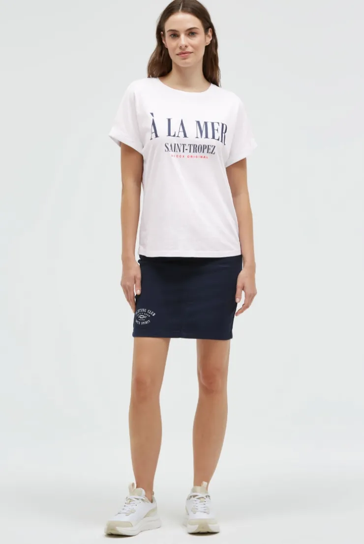 Rundhalsshirt mit Label Print opticwhite