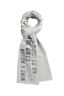 Schal aus Jersey mit Label Print grey melange