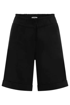 Shorts aus Leinen-Mix black