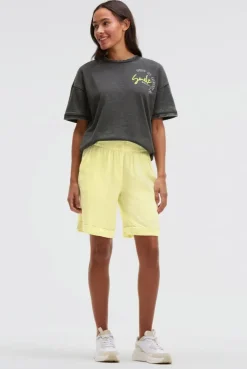 Shorts aus Leinen-Mix vivid lemon