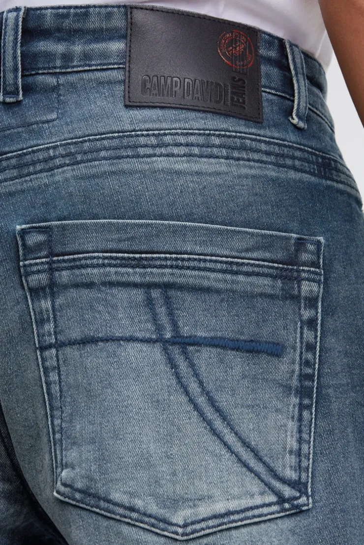 Skater Jeans RO:BI Slim Fit mid blue printed