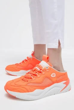 Slip On Sneaker im tonigen Materialmix neon orange