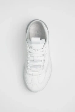 Slip On Sneaker im tonigen Materialmix white
