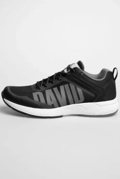Sneaker im Jacquard-Strick mit Rubber Logo black