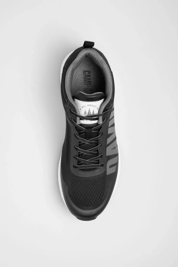 Sneaker im Jacquard-Strick mit Rubber Logo black