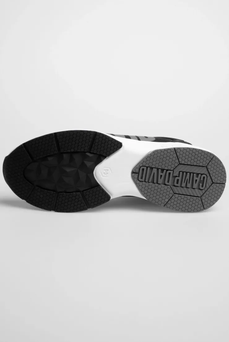 Sneaker im Jacquard-Strick mit Rubber Logo black