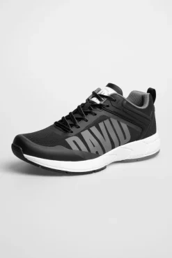 Sneaker im Jacquard-Strick mit Rubber Logo black