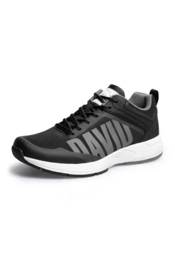 Sneaker im Jacquard-Strick mit Rubber Logo black