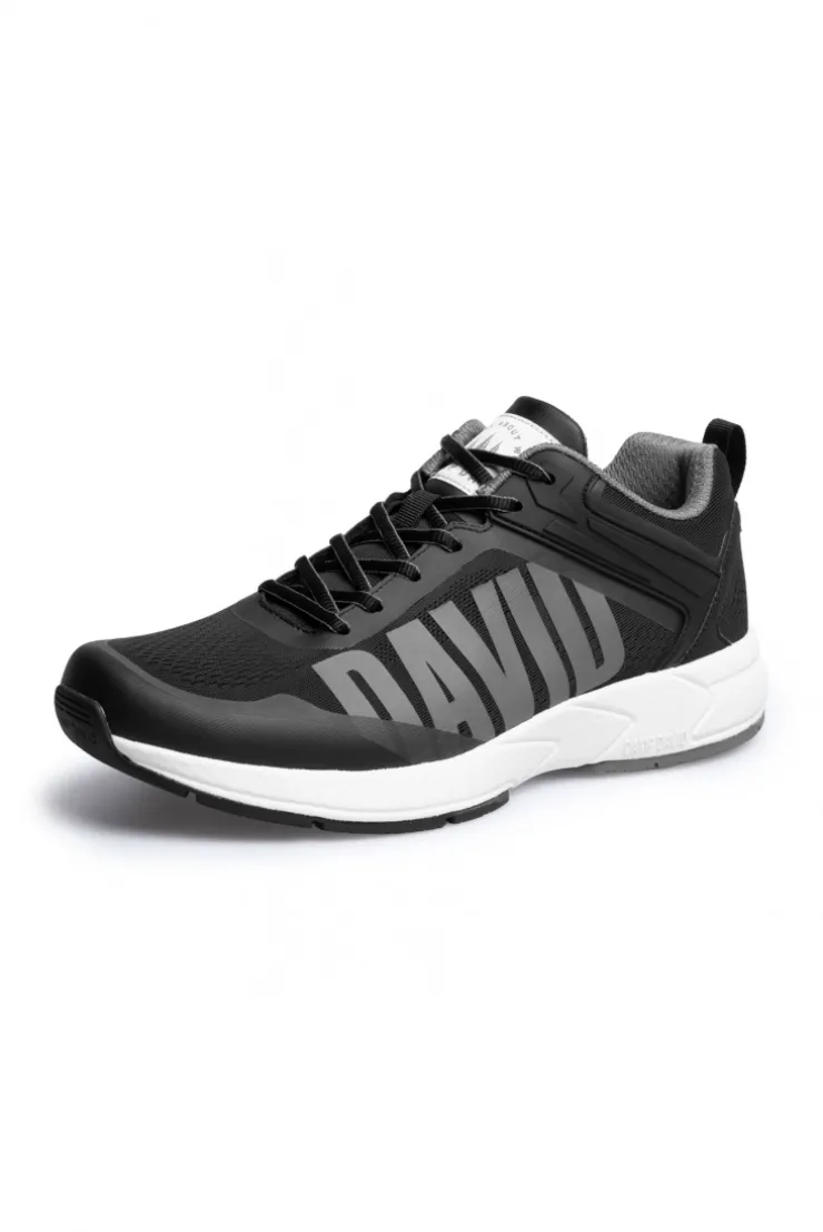 Sneaker im Jacquard-Strick mit Rubber Logo black