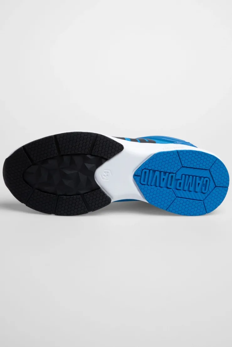 Sneaker im Jacquard-Strick mit Rubber Logo pacific blue
