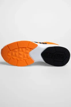 Sneaker im Jacquard-Strick mit Rubber Logo sunrise neon
