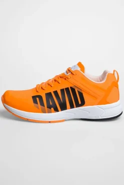 Sneaker im Jacquard-Strick mit Rubber Logo sunrise neon