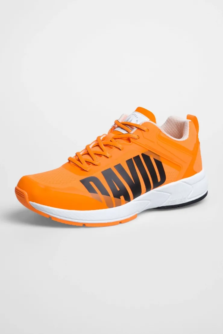 Sneaker im Jacquard-Strick mit Rubber Logo sunrise neon