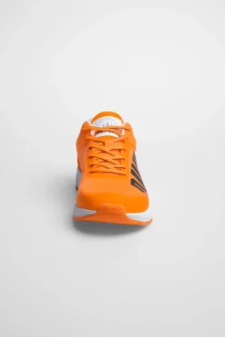 Sneaker im Jacquard-Strick mit Rubber Logo sunrise neon