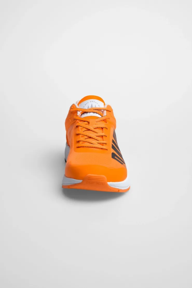 Sneaker im Jacquard-Strick mit Rubber Logo sunrise neon