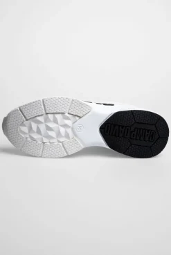 Sneaker im Jacquard-Strick mit Rubber Logo white