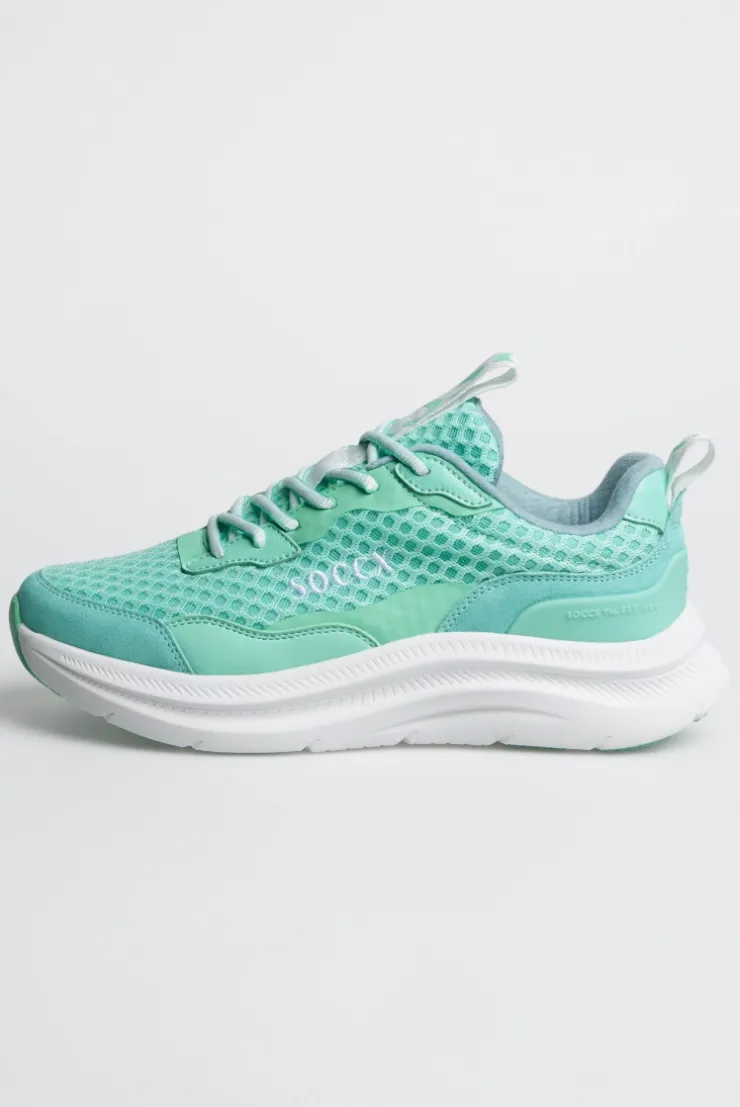 Sneaker im Mesh-Design mit Logostick french mint