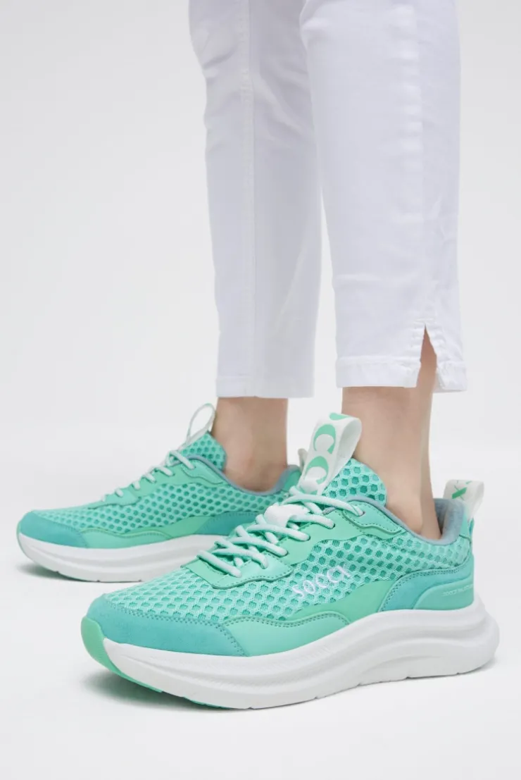 Sneaker im Mesh-Design mit Logostick french mint