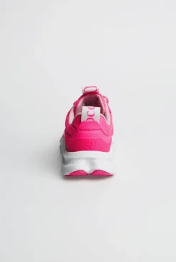 Sneaker im Mesh-Design mit Logostick neon pink