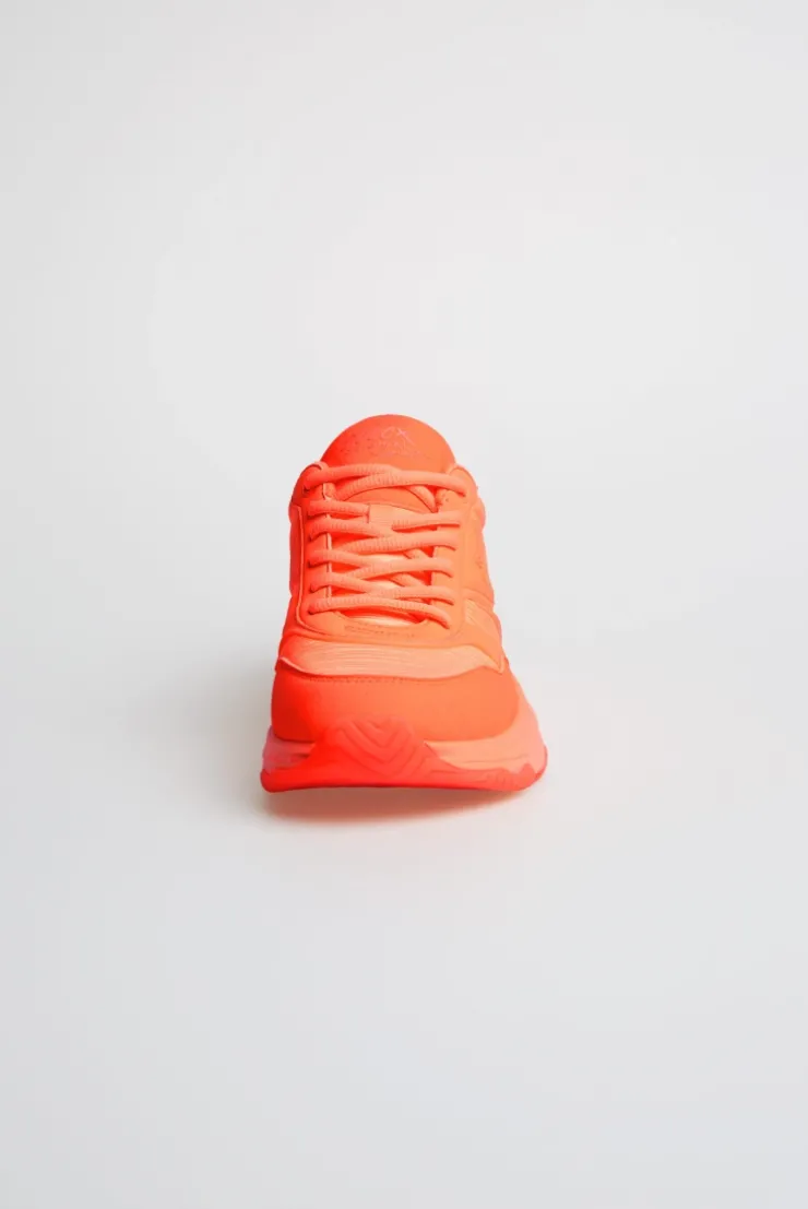 Sneaker Low im tonigen Materialmix shinning orange | 37