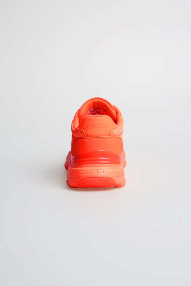 Sneaker Low im tonigen Materialmix shinning orange | 37