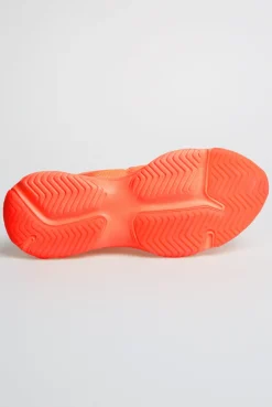 Sneaker Low im tonigen Materialmix shinning orange | 37