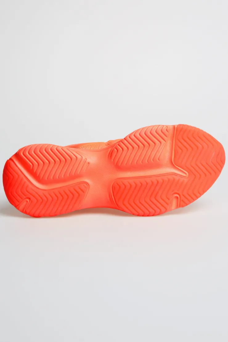 Sneaker Low im tonigen Materialmix shinning orange | 37