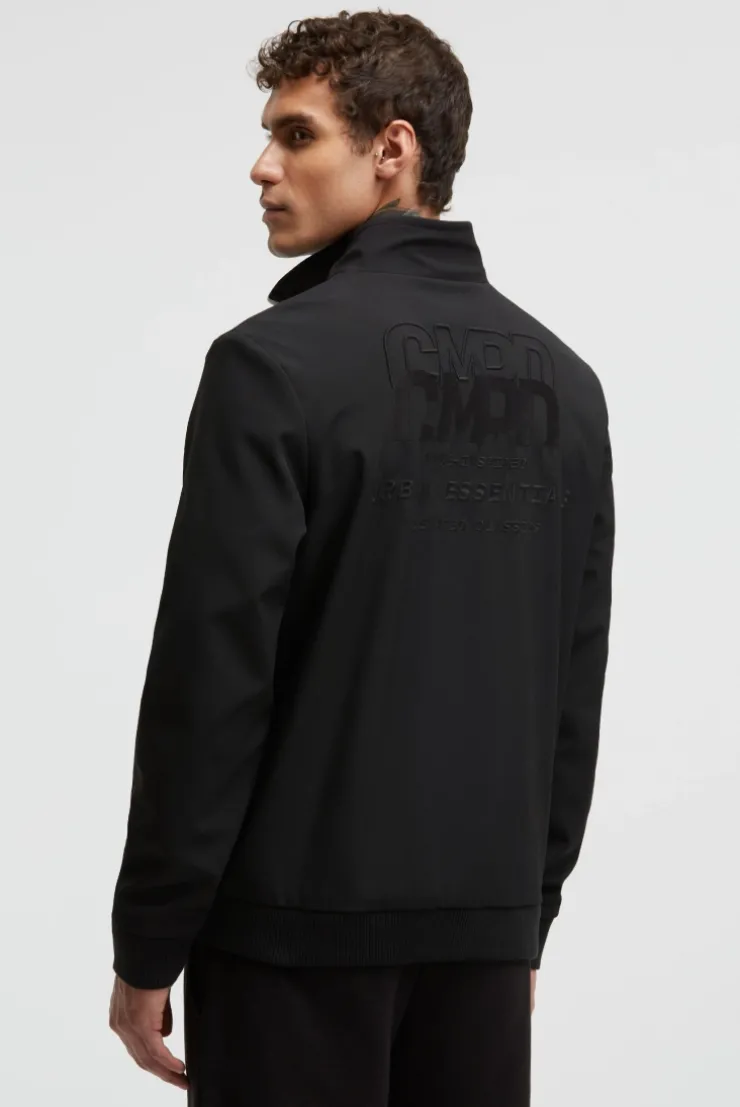 Softshell-Blouson mit tonaler Rücken-Stickerei black