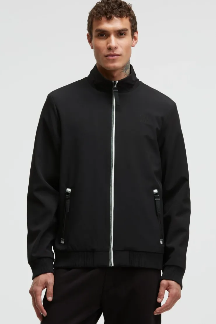Softshell-Blouson mit tonaler Rücken-Stickerei black