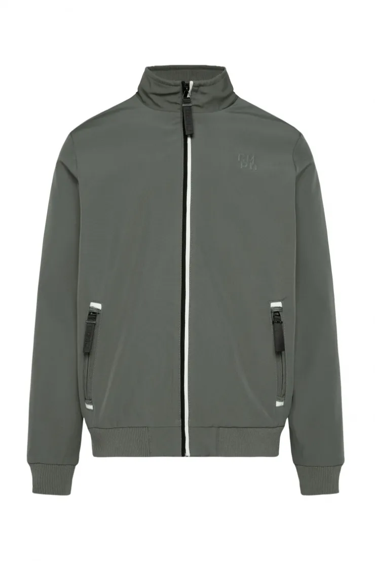 Softshell-Blouson mit tonaler Rücken-Stickerei castor green