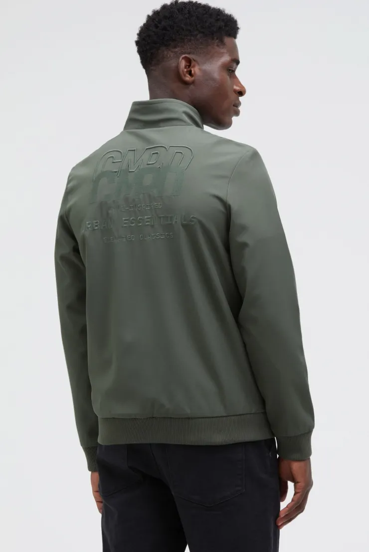 Softshell-Blouson mit tonaler Rücken-Stickerei castor green