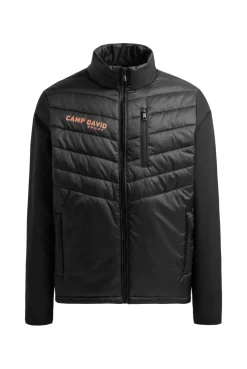 Softshelljacke im Materialmix mit Rücken-Artwork black