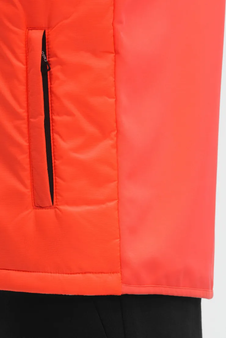 Softshelljacke im Materialmix mit Rücken-Artwork neon fire