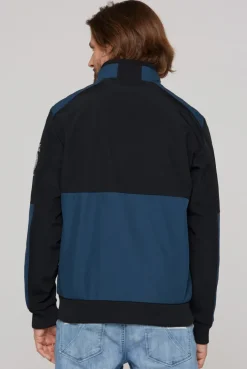 Softshelljacke mit Colour-Blocking navy