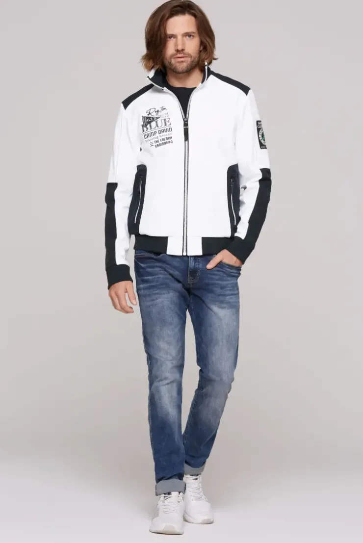 Softshelljacke mit Colour-Blocking opticwhite