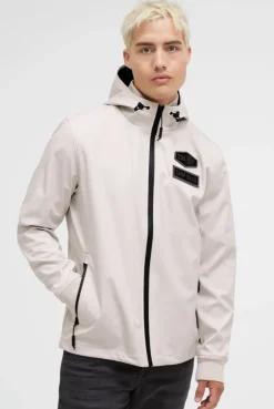 Softshelljacke mit Logo-Prägung am Rücken silvery