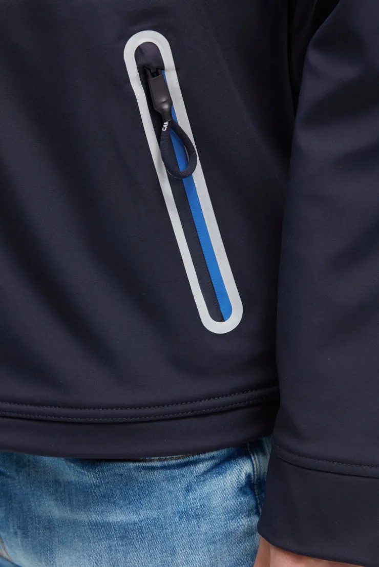 Softshelljacke mit Patch und Print blue navy