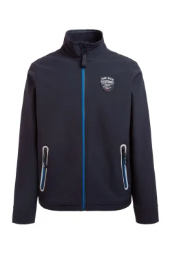 Softshelljacke mit Patch und Print blue navy