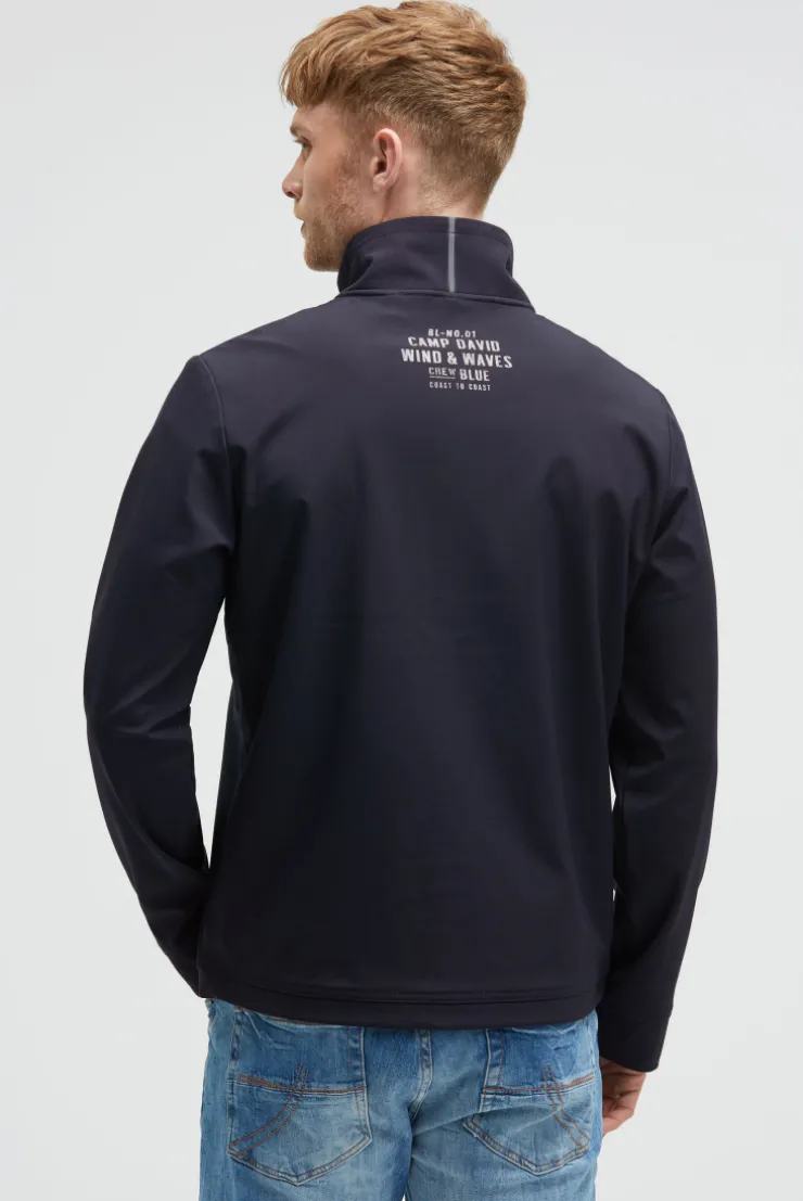 Softshelljacke mit Patch und Print blue navy