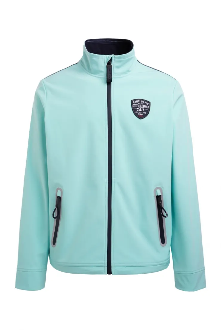 Softshelljacke mit Patch und Print new aqua