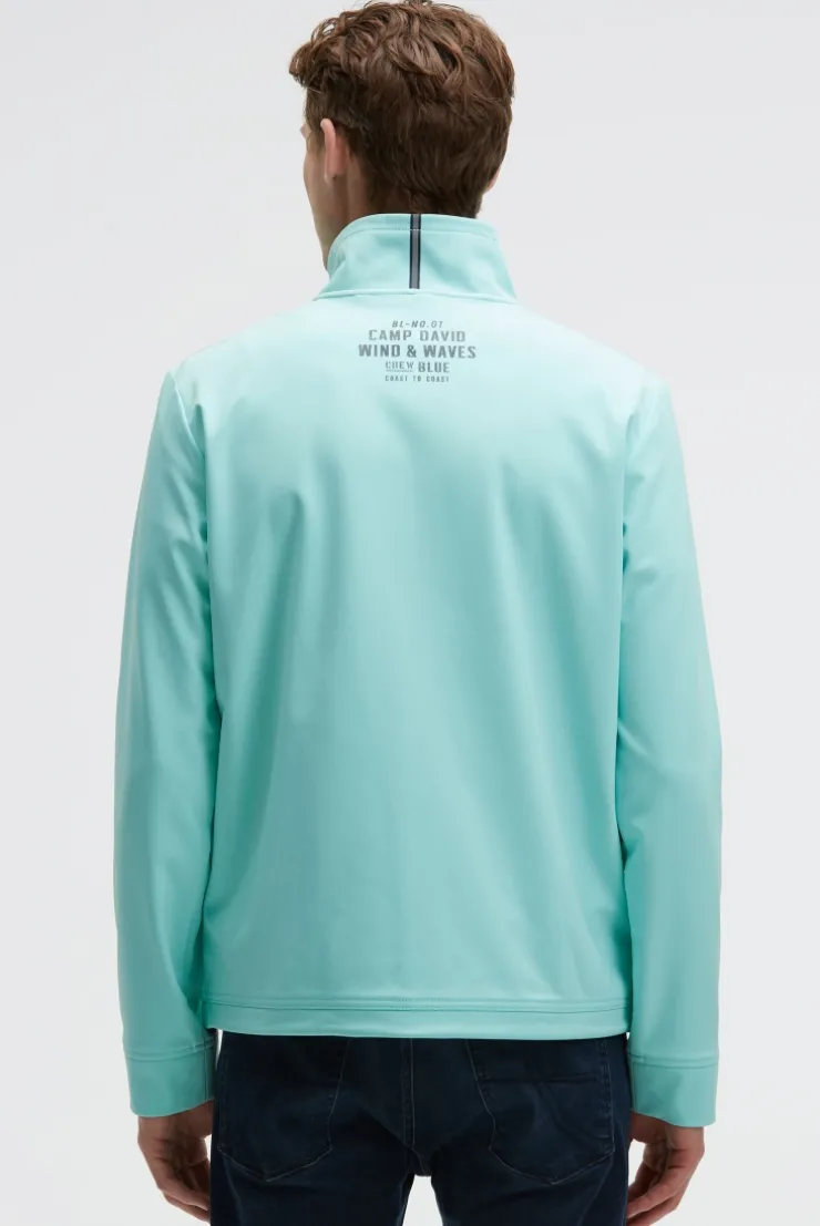 Softshelljacke mit Patch und Print new aqua