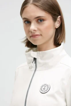 Softshelljacke mit Ärmelprint und Stickereien ivory | XS