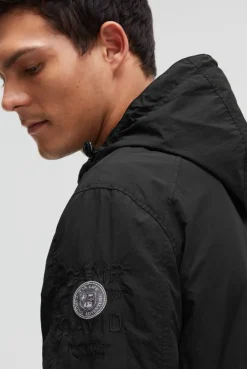 Sommer-Blouson mit Kapuze und Klappentaschen black