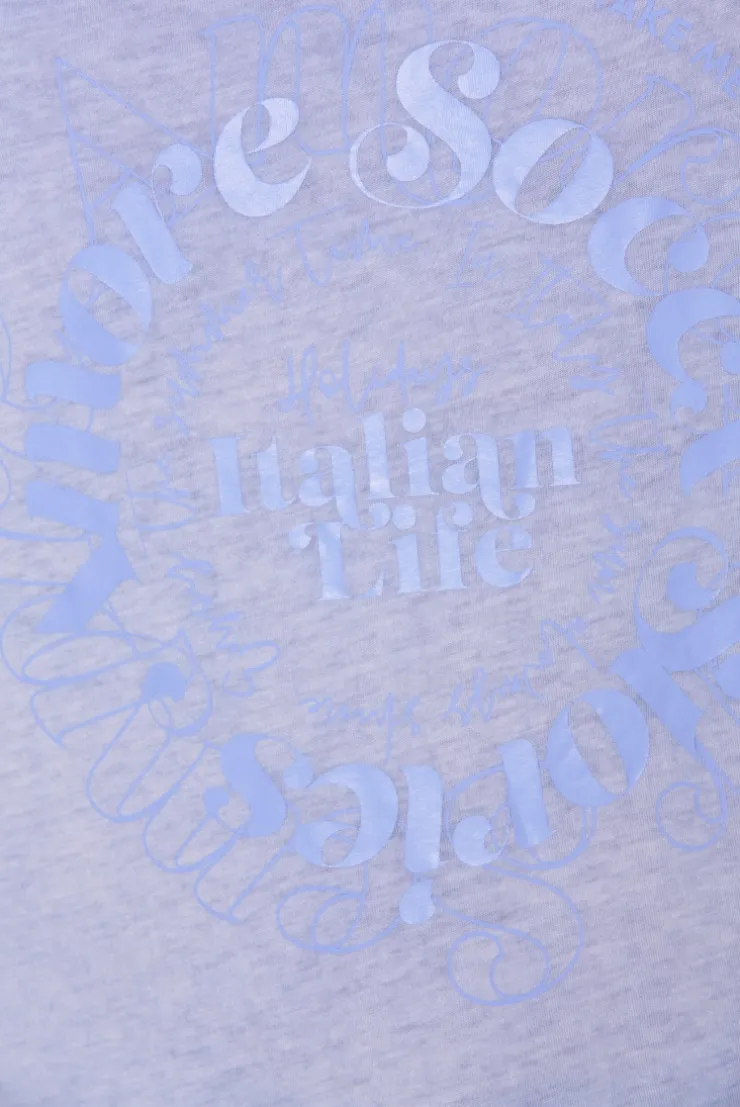 Sommertop Oil Dyed mit Print soft sky