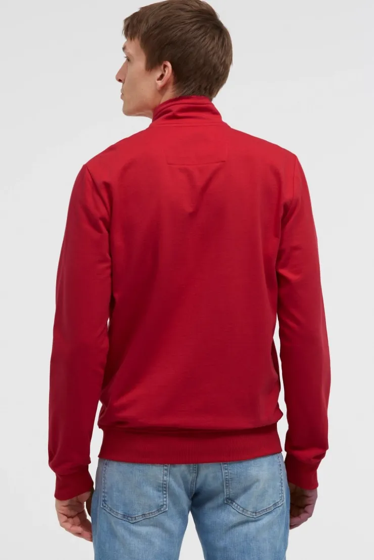 Sweatjacke mit Label Print red orange
