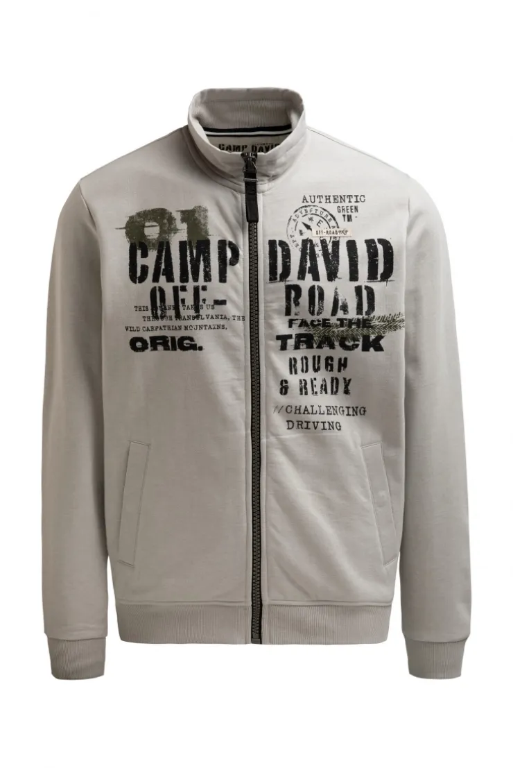 Sweatjacke mit Label Print shadow