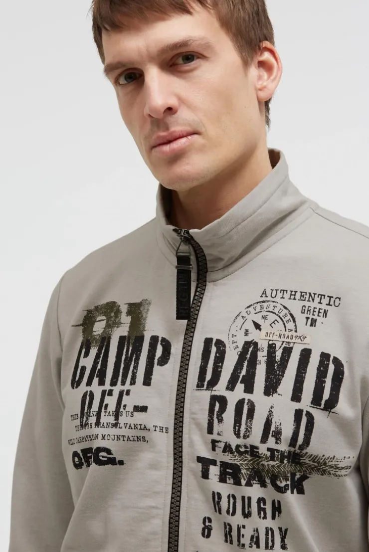 Sweatjacke mit Label Print shadow