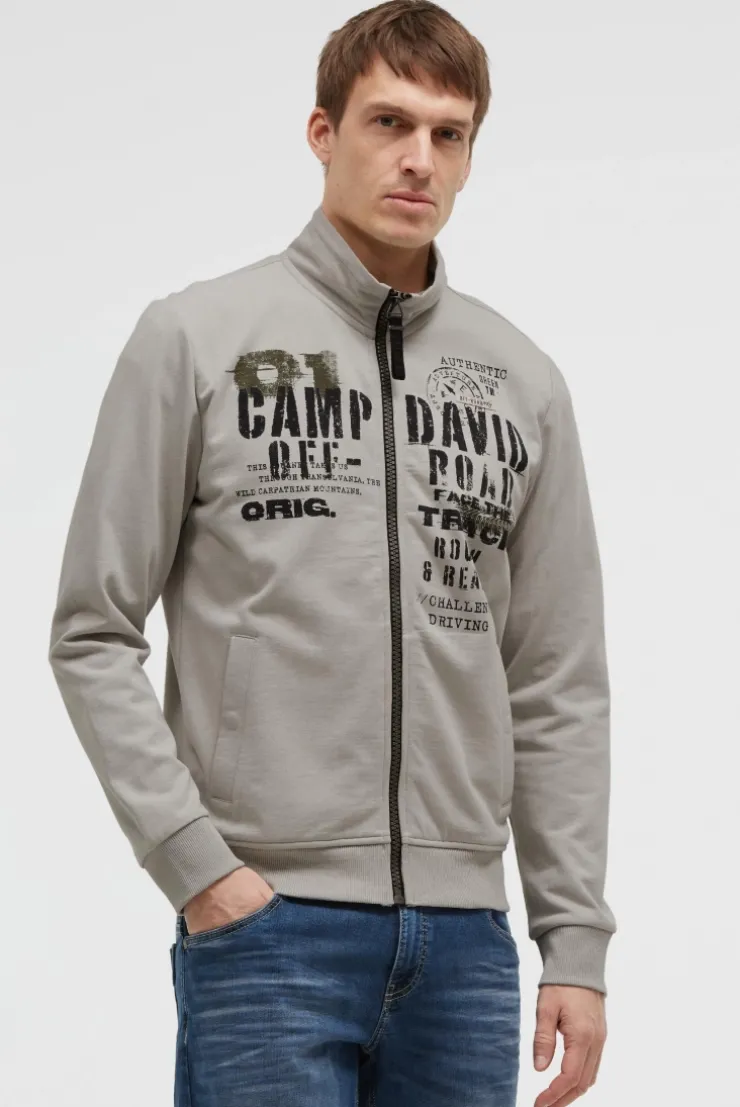 Sweatjacke mit Label Print shadow
