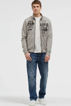 Sweatjacke mit Label Print shadow